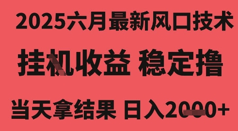 2025六月最新风口技术，无人挂G撸礼物，长期稳定 一个小时收益2k+，小白当天拿结果【揭秘】-千猫网创