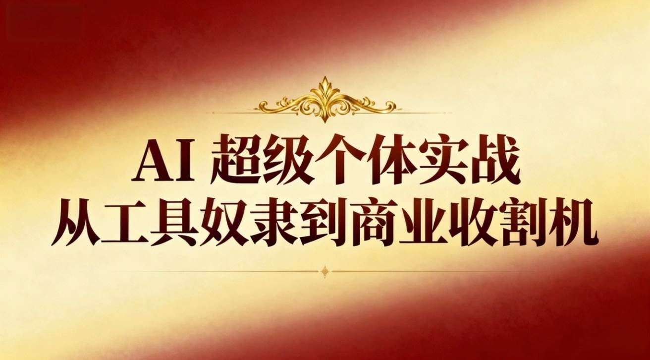 图片[1]-（16718期）AI超级个体实战：从工具奴隶到商业收割机-千猫网创