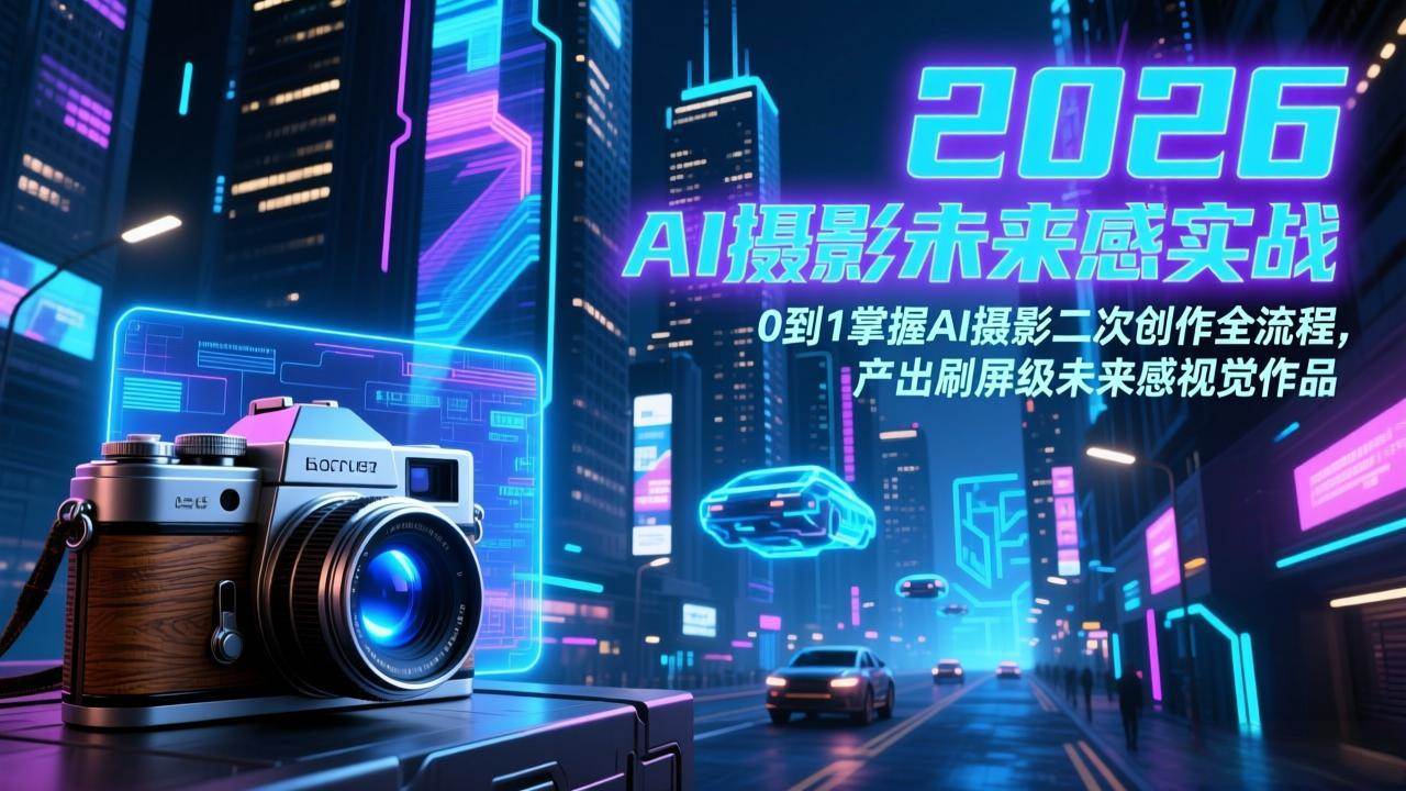 图片[1]-（17584期）2026 AI摄影未来感实战：0到1掌握AI摄影二次创作全流程，产出刷屏级未来感视觉作品-千猫网创
