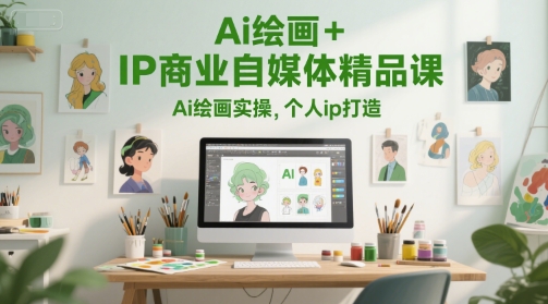 Ai绘画+IP商业自媒体精品课，Ai绘画实操，个人ip打造-千猫网创