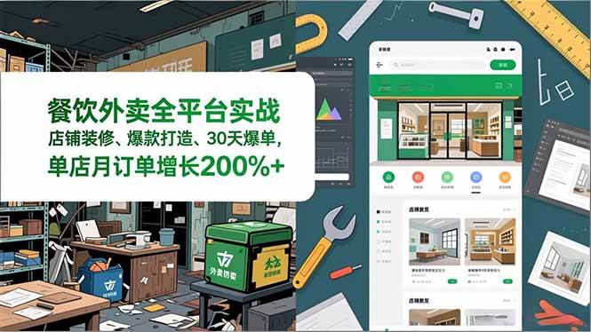 图片[1]-（16978期）餐饮外卖全平台实战，店铺装修、爆款打造、30天爆单，手把手教学，单店月订单增长200%+-千猫网创