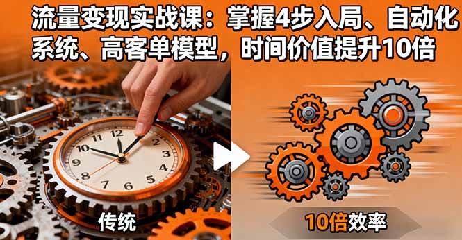 图片[1]-（16197期）流量变现实战课：掌握4步入局、自动化系统、高客单模型，时间价值提升10倍-千猫网创
