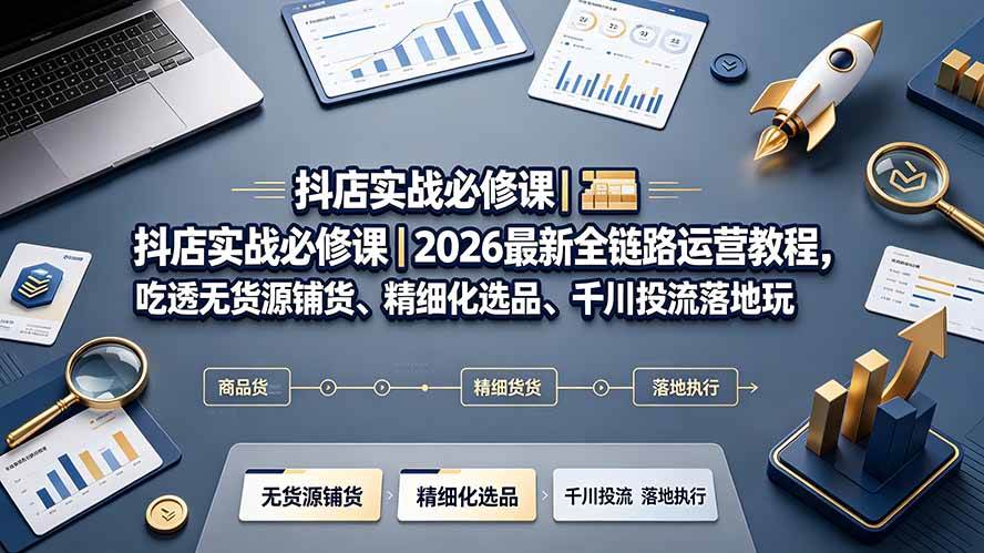 (19549期)抖店实战必修课|2026最新全链路运营教程,吃透无货源铺货、精细化选品、千川投流落地玩法 (19549期)抖店实战必修课|2026最新全链路运营教程,吃透无货源铺货、精细化选品、千川投流落地玩法