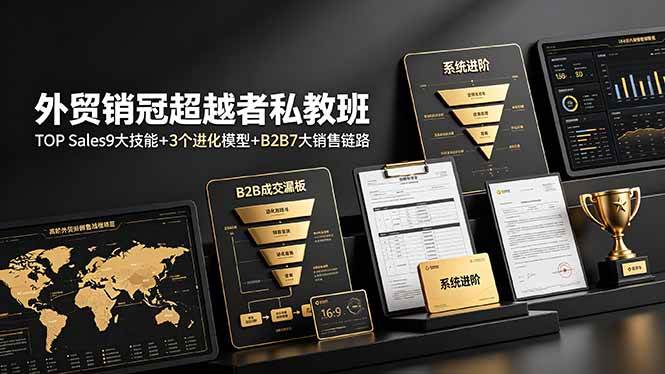 （19156期）外贸销冠超越者私教班：TOP Sales9大技能+3个进化模型+B2B7大销售链路，系统进阶