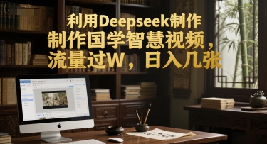 利用Deepseek制作国学智慧视频，流量过W，日入几张-千猫网创