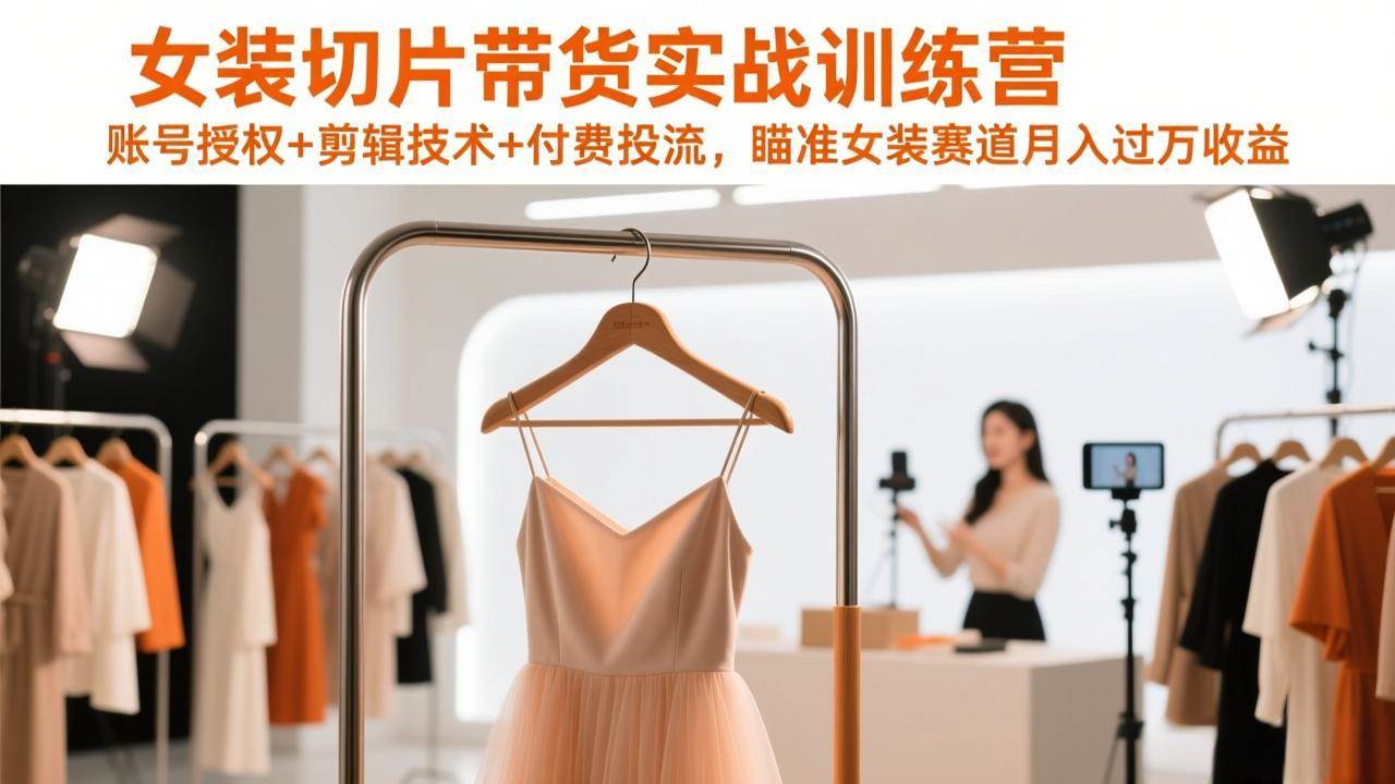 图片[1]-（17357期）女装切片带货实战训练营，账号授权+剪辑技术+付费投流，瞄准女装赛道月入过万收益-千猫网创