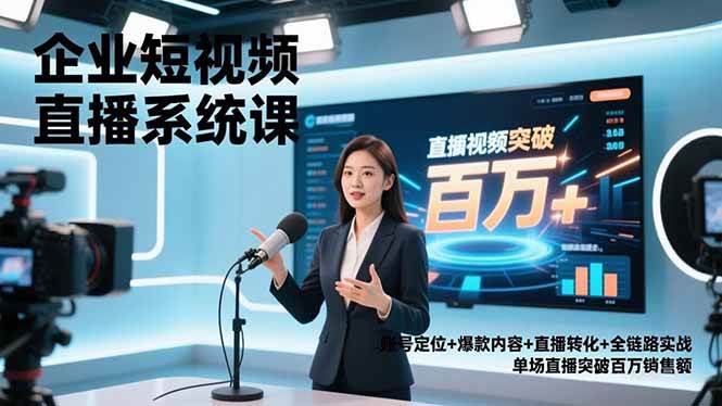 图片[1]-（16878期）企业短视频直播系统课，账号定位+爆款内容+直播转化+全链路实战，单场直播突破百万销售额-千猫网创