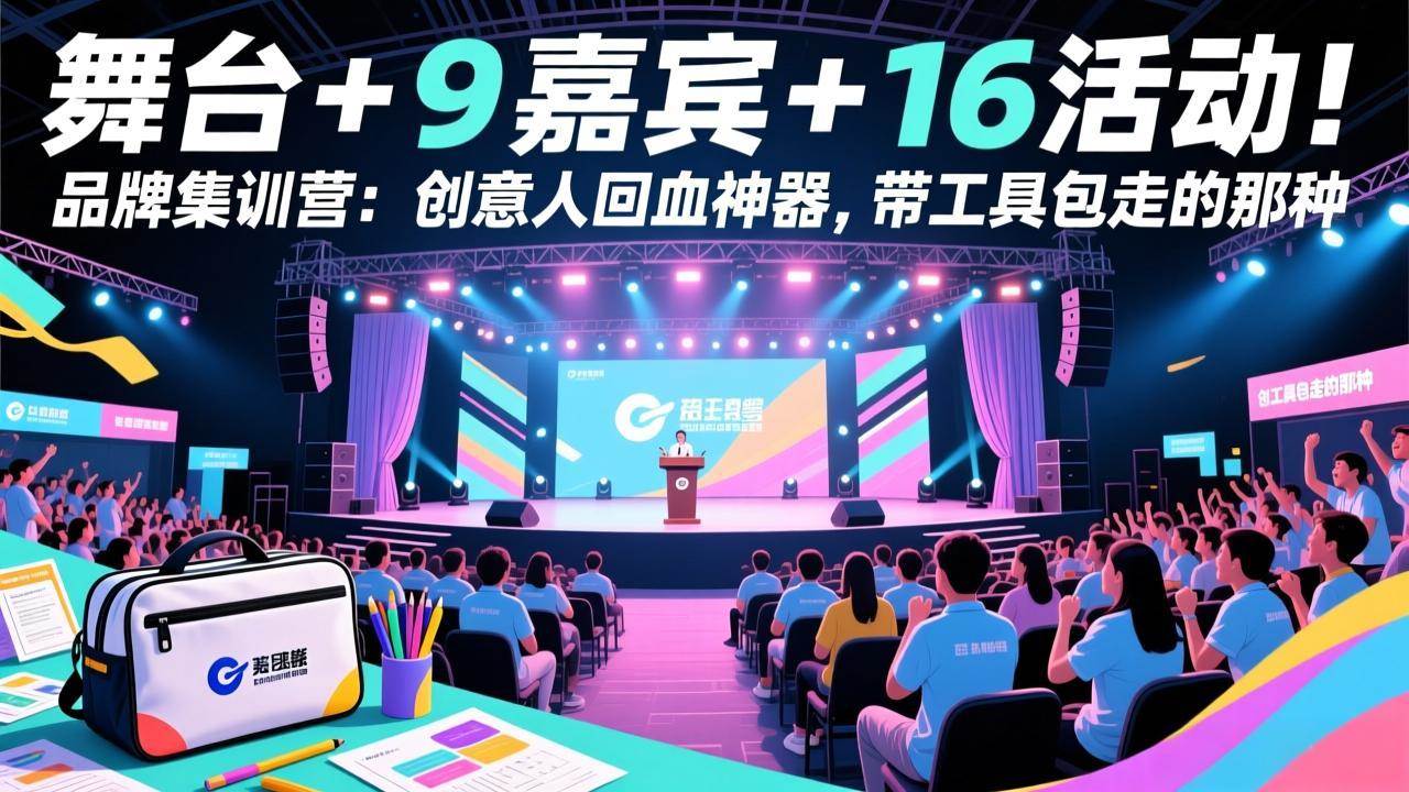 图片[1]-（17413期）舞台 + 9 嘉宾 + 16 活动！品牌集训营：创意人回血神器，带工具包走的那种-千猫网创