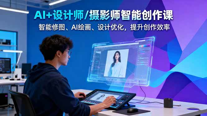 图片[1]-（16398期）AI+设计师/摄影师智能创作课：智能修图、AI绘画、设计优化，提升创作效率-千猫网创