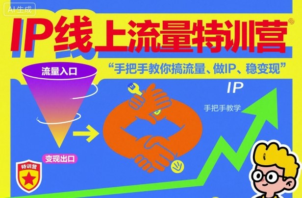 IP线上流量特训营，手把手教你搞流量、做IP、稳变现