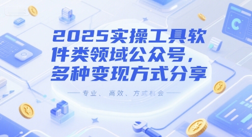 2025实操工具软件类领域公众号，多种变现方式分享-千猫网创