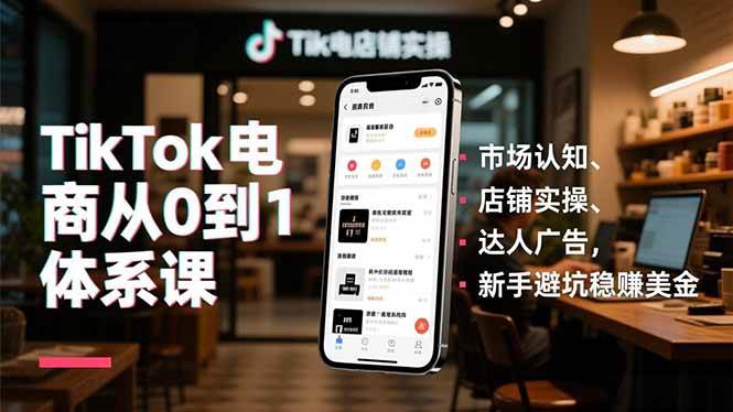 图片[1]-（16818期）TikTok电商从0到1体系课，市场认知、店铺实操、达人广告，新手避坑稳赚美金-千猫网创