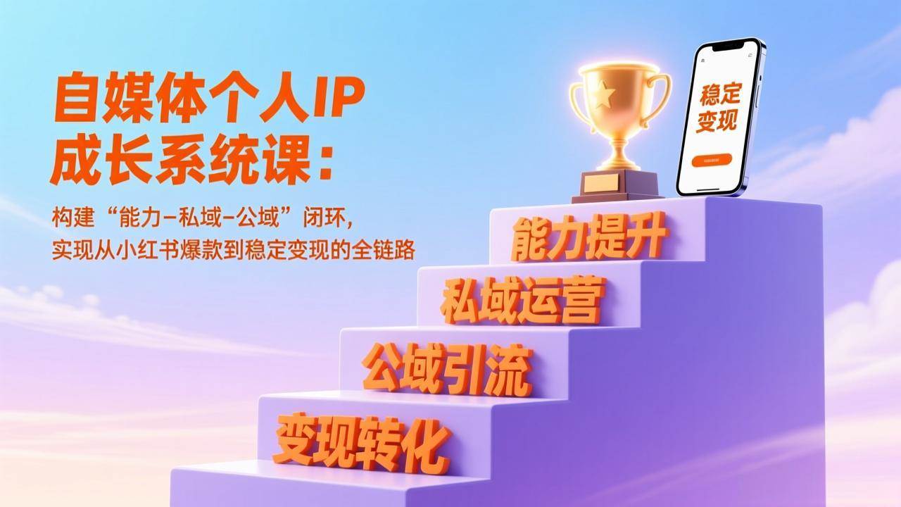 图片[1]-（17192期）自媒体个人IP成长系统课：构建“能力-私域-公域”闭环，实现从小红书爆款到稳定变现的全链路-千猫网创