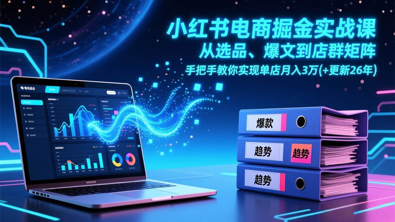 图片[1]-（17290期）小红书电商掘金实战课，从选品、爆文到店群矩阵，手把手教你实现单店月入3万+(更新26年)-千猫网创