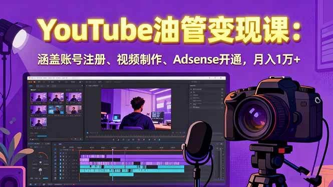 图片[1]-（15987期）2025YouTube油管变现课：涵盖账号注册、视频制作、Adsense开通，月入1万+-千猫网创