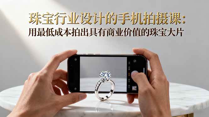 图片[1]-（16385期）珠宝行业设计的手机拍摄课：用最低成本拍出具有商业价值的珠宝大片！-千猫网创