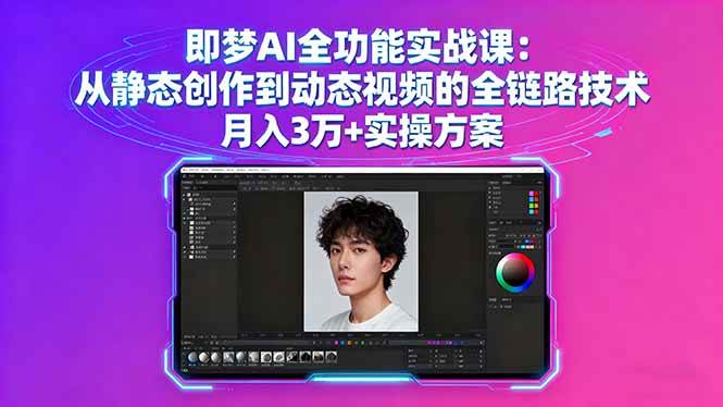 图片[1]-（16053期）即梦AI实战课：从静态创作到动态视频全链路教学，掌握月入3万+实操指南-千猫网创