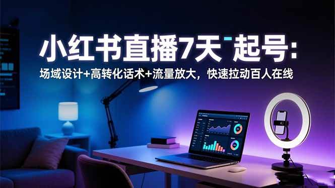 图片[1]-（16537期）小红书直播7天起号：场域设计+高转化话术+流量放大，快速拉动百人在线-千猫网创