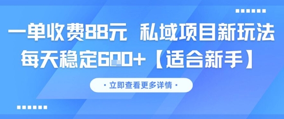 一单收费88元 私域项目新玩法 每天稳定6张+【适合新手】-千猫网创