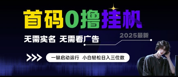 首码0撸挂G项目，无需实名无需看广告 一键启动运行，小白轻松日入三位数【揭秘】-千猫网创