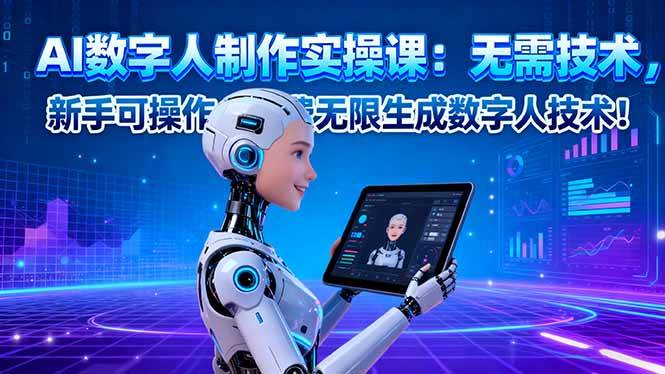 图片[1]-（16376期）AI数字人制作实操课：无需技术，新手可操作，免费无限生成数字人技术！-千猫网创