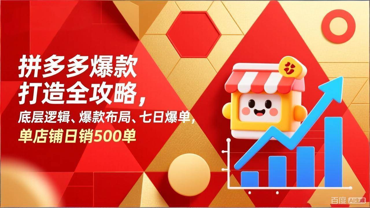 图片[1]-（17346期）拼多多爆款打造全攻略，底层逻辑、爆款布局、七日爆单，单店铺日销500单-千猫网创