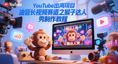 YouTube出海项目，油管长视频赛道之猴子达人秀制作教程-千猫网创