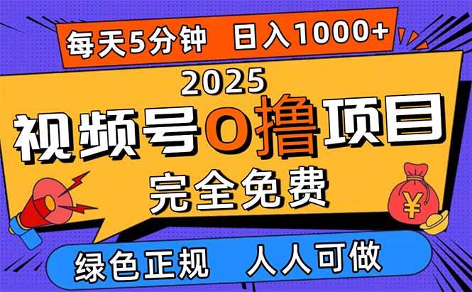 图片[1]-（16388期）2025视频号0撸项目，5分钟一个号，日入1000+，人人可做-千猫网创