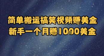 简单搬运搞笑视频挣美金，新手一个月入1k美金-千猫网创
