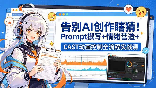 （18473期）告别AI创作瞎猜！Prompt撰写+情绪营造+CAST动画控制全流程实战课