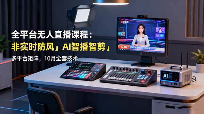 图片[1]-（16279期）全平台无人直播课程：非实时防风＋AI智播智剪＋多平台矩阵，10月全套技术-千猫网创