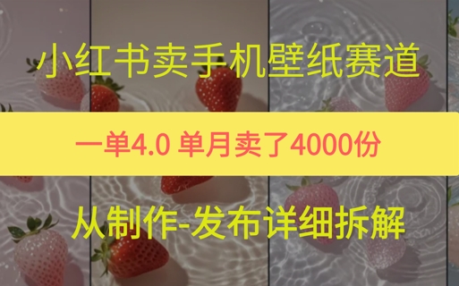 小红薯手机壁纸变现，4块钱一张的图，单月卖了5000份-千猫网创