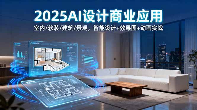 图片[1]-（16052期）2025年AI智能设计实战课：室内/建筑/景观/软装｜AI效果图制作+动画渲染+商业应用全解析-千猫网创