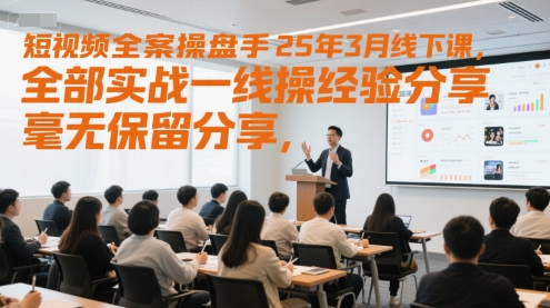 短视频全案操盘手25年3月线下课，全部实战一线操盘手经验分享，毫无保留分享，全是干货-千猫网创