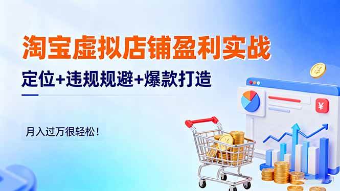 图片[1]-（16387期）淘宝虚拟店铺盈利实战：定位+违规规避+爆款打造，月入过万很轻松！-千猫网创