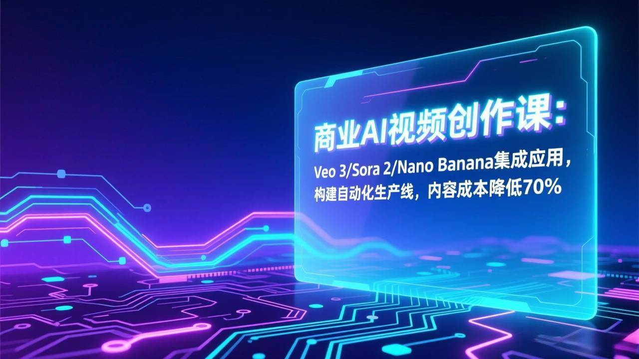 图片[1]-（17070期）商业AI视频创作课：Veo 3/Sora 2/Nano Banana集成应用，构建自动化生产线，内容成本降低70%-千猫网创