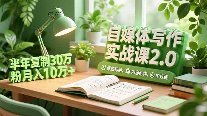 图片[1]-（16734期）自媒体写作实战课2.0，爆款标题、内容结构、IP打造，半年复制30万粉月入10万+-千猫网创