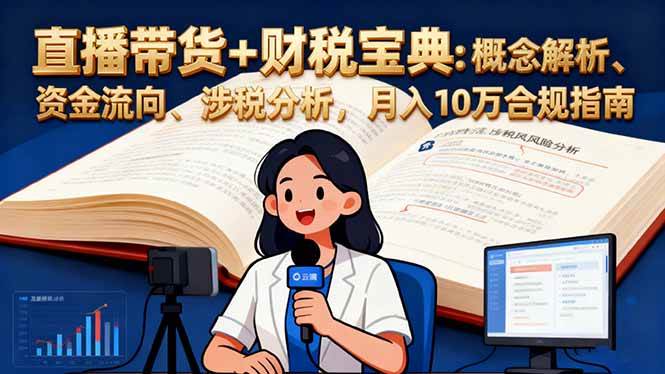 图片[1]-（16444期）直播带货+财税宝典：概念解析、资金流向、涉税分析，月入10万合规指南-千猫网创