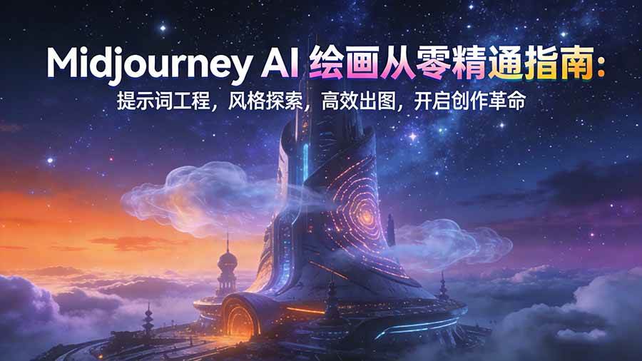 图片[1]-（17118期）Midjourney AI绘画从零精通指南：提示词工程，风格探索，高效出图，开启创作革命-千猫网创