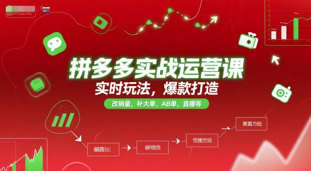 拼多多实战运营课，实时玩法，爆款打造，改销量，补大单，AB单，直播等（更新2025月）-千猫网创