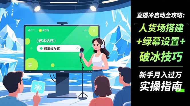 图片[1]-（16605期）直播冷启动全攻略:人货场搭建+绿幕设置+破冰技巧，新手月入过万实操指南-千猫网创