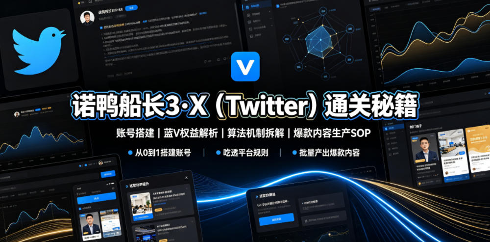 诺鸭船长3·X(Twitter)通关秘籍,涵盖账号搭建、蓝V权益解析、算法机制拆解及爆款内容生产SOP(更新)