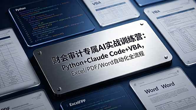 (19028期)财会审计专属 AI实战训练营:Python+Claude Code+VBA,Excel/PDF/Word自动化全流程 (19028期)财会审计专属 AI实战训练营:Python+Claude Code+VBA,Excel/PDF/Word自动化全流程