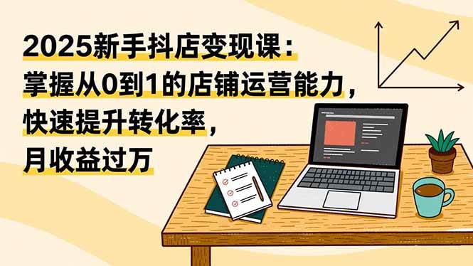 图片[1]-（16606期）2025新手抖店变现课：掌握从0到1的店铺运营能力，快速提升转化率,月收过万-千猫网创