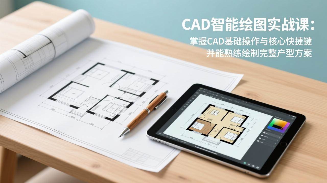 图片[1]-（17348期）CAD智能绘图实战课：掌握CAD基础操作与核心快捷键，并能熟练绘制完整户型方案-千猫网创