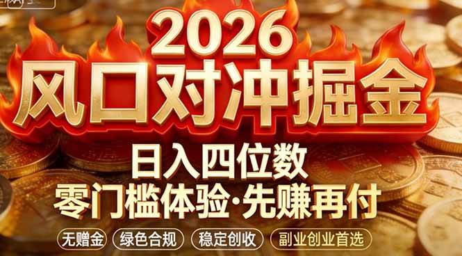 图片[1]-（17631期）2026美金对冲套利，无赠金对冲策略保驾护航，低门槛易上手实操。单人单日收益2000+-千猫网创
