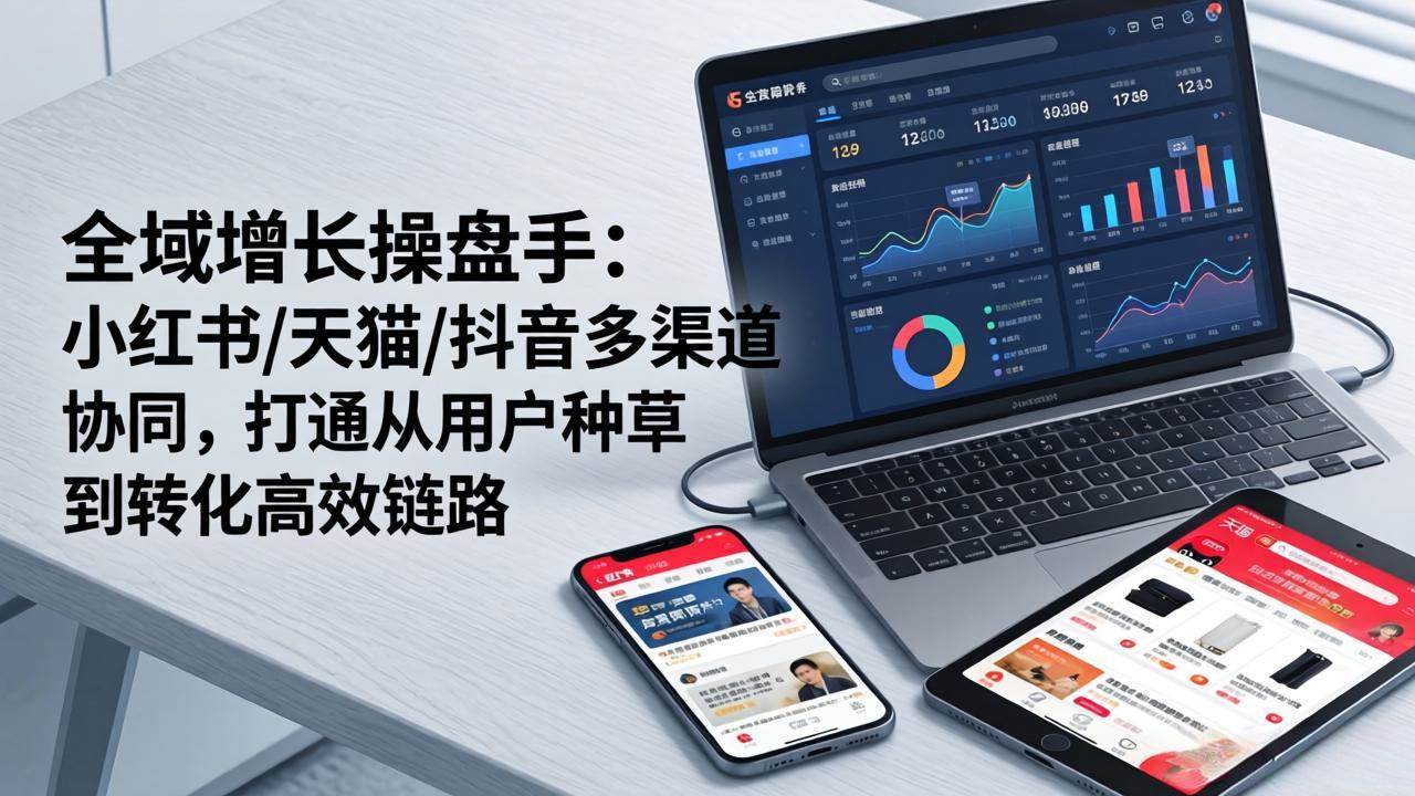 图片[1]-（17605期）全域增长操盘手：小红书/天猫/抖音多渠道协同，打通从用户种草到转化高效链路-千猫网创