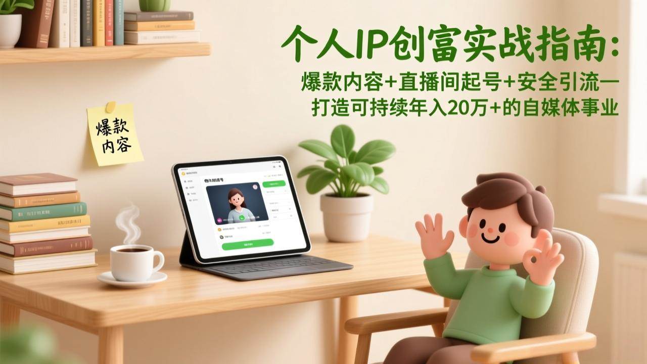 图片[1]-（17217期）个人IP创富实战指南：爆款内容+直播间起号+安全引流，打造可持续年入20万+的自媒体事业-千猫网创