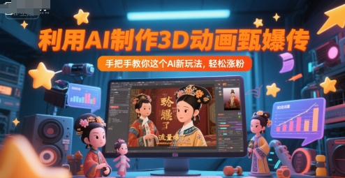 利用AI制作3D动画甄嬛传，流量爆了，手把手教你这个AI新玩法，轻松涨粉-千猫网创