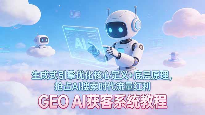 图片[1]-（17604期）GEO AI获客系统教程：生成式引擎优化核心定义+底层原理，抢占AI搜索时代流量红利-千猫网创
